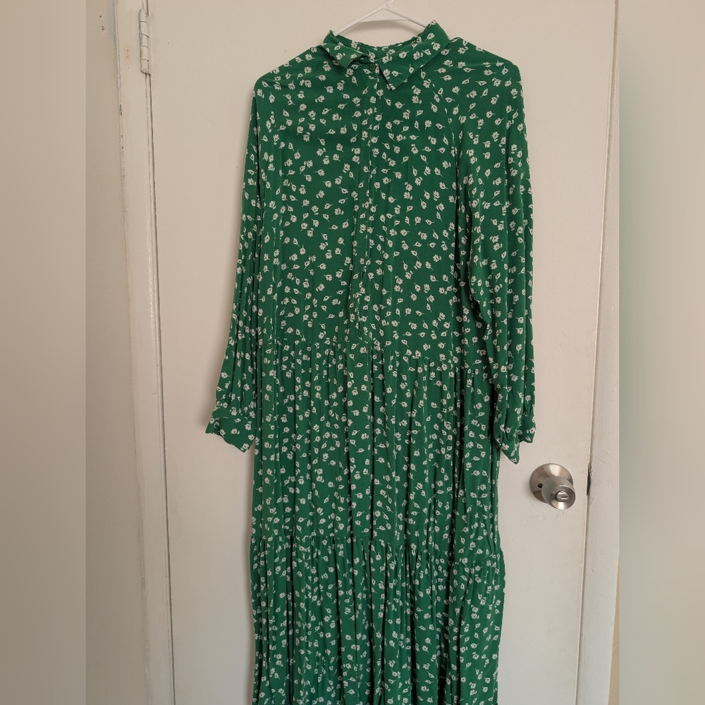 H&M Green Floral Midi Dress